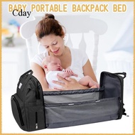 Cday Multifunction Mum Backpack Portable Large Capacity Diaper Bag Baby Changing Bag Foldable Travel Bed with 2 Stroller Hooks 1 Mattress