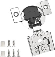 Chibery 30 Pack 5/8" Overlay 3D Soft Close Concealed Hinge for Face Frame Door, Self Closing Hidden Satin Nickel, 105° Open Angle Concealed Stainless Steel Hinges for Kitchen Cabinet Door
