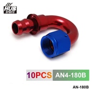 AN4 180 Degree push on Oil Fuel Line Hose End Fitting HU-AN4-180B