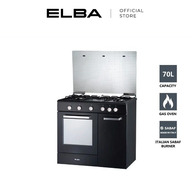 ELBA Gas Cooker with Gas Oven EGC-C9703G(BK) / EGC-C9704G(BK) - Safety Valve - Black (70L)