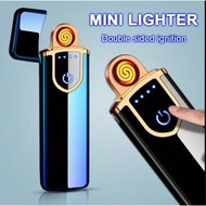 USB Electronic Cigarette Lighter Mini Portable Touch Induction Lighter Cigarette Lighter Dual Arc El