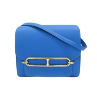 藍色 Evercolor牛皮 Roulis Mini 肩背包 X刻 金扣【HERMES 愛馬仕】