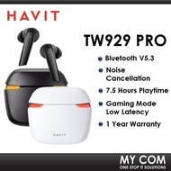 Havit TW929 Pro TWS True Wireless Stereo Gaming Earbuds With Low Latency, RGB Light, Noise Cancellat