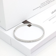 [Ready Stock] Authentic Pandora Signature I-D Pave Bangle 100% S925 Sterling Silver Jewelry Gelang W