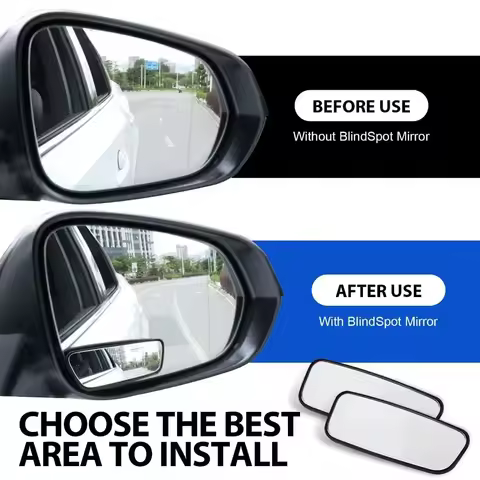 2PCS Car Side Mirrors Blind Zone Mirrors 60 Degree Wide Angle Additional Spherical Dead Zone Mirrors