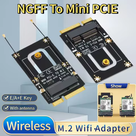 TISHRIC NGFF To Mini PCIE Adapter Riser Card M.2 E A+E Key Wifi Adapter For M2 Wifi Wireless Wlan In