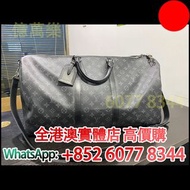 LV路易威登，KEEPALL55黑色塗層帆布老花黑武士 單肩包 手提包 斜挎包，背包 手提包 斜背包 肩背包 單肩包 名牌手袋 lv路易威登 名牌飾物 斜挎包 水桶包 愛瑪仕Hermès，普拉達PRA
