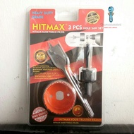 Hitmax 3Pcs Hole Saw Set | 7/8” Hole Saw Drill | Woodworking Hole Saw