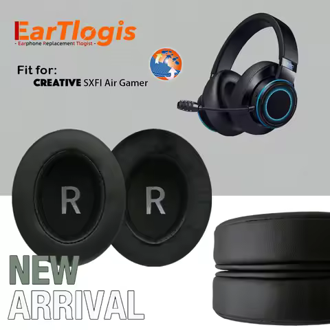 EarTlogis Replacement Ear Pads for Creative SXFI Air Gamer Headphones Thicken Memory Foam Cushions O