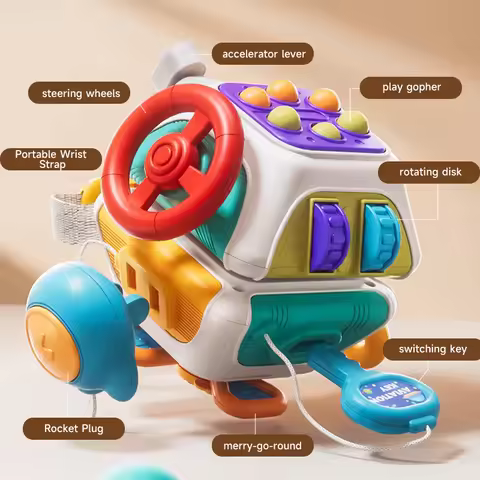 Montessori Sensory Toys Baby Busy Cube Baby Activity Cube Busy Ball Travel Toys Learning Fine Motor 