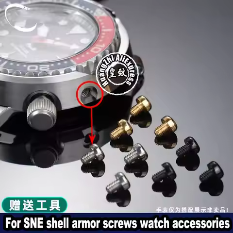 Black Gold Silver Stainless Steel Screw For Seiko Tuna Canned SNE497/498/499/518/533/535/537 Watch C