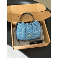 [Old Fairy] Olay Shoulder Bag Handbag Messenger Bag Ladies Leather Bag Drawstring Cloud Bag Denim Cl