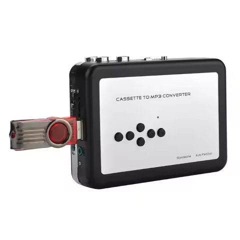 F62C Convert Tapes to USB Flash Drive USB Port Power Supply USB Cassette for Laptops and Computers