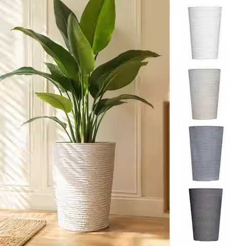 Tall Round Planter for Indoor Outdoor Plants Tall Plant Pot for Bird of Paradise Monstera Tall Round