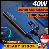 SG [READY STOCK] Powerbank Fast Charging 30000mAh 40W Fast Charge Power bank LED Display Qc3.0 Portable Charger Battery