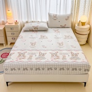 Dansunreve Cartoon Bedsheet Pink Bear Stitch Lotso Pooh Fittedsheet Cute Single Bedsheet Mattress pr