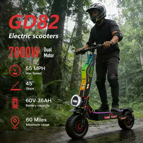 REDDYDY GD82 Electric Offroad Scooter 60V 36Ah High capacity Battery 60 Miles Long Range 55MPH 3500W