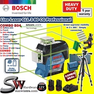 COMBO Bosch Line Level Laser GLL3-80CG Professional (Green Laser) AA Battery or 12v Battery &Charger