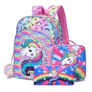 Unicorn Backpack School Student Cartoon Anime Children's School Bag Handbag Pencil Case Boys Girls