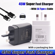 45W Super Fast Charging 5A Travel Adaptor PD 3.0 Fast Charger USB-Type-C For Samsung Note 20 10 10+ 