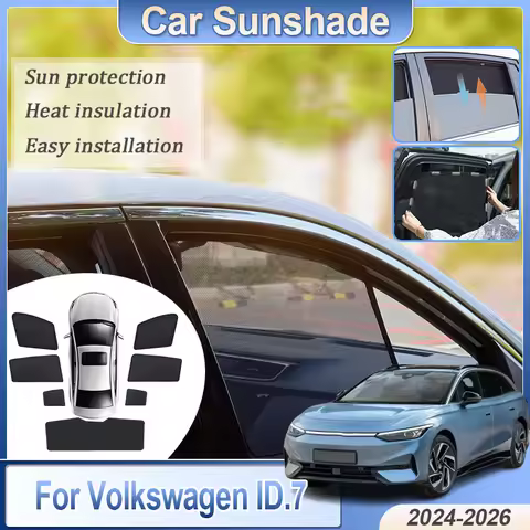 Mesh Sunshades For Volkswagen VW ID.7 ID 7 ID7 2024 2025 2026 Magnetic Anti-Mosquito Sunshade UV Pro