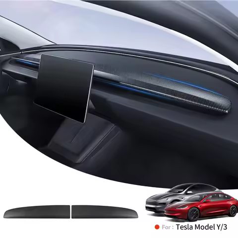 YZ For Tesla Model 3 Y Highland Juniper 2025 ABS Dashboard Panel Trim Strips Instrument Stickers Car
