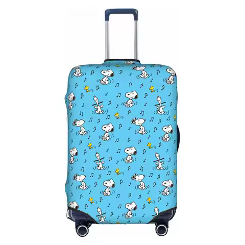 Custom Funny Snoopy Woodstock Cartoon Beagle Luggage Cover Protector Dust Proof Travel Suitcase Cove