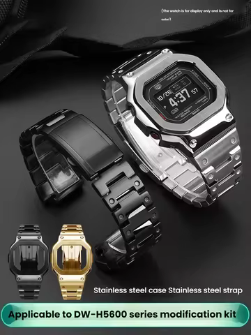 Stainless Steel Kit For Casio DW-H5600 Bracelet Case Metal Bezel 3-colors Silver Gold Black G-Square