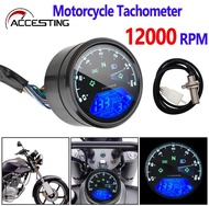 12000 RPM Motorbike Tachometer Motorcycle Digital Speedometer Odometer Digital LCD Multi-function Di