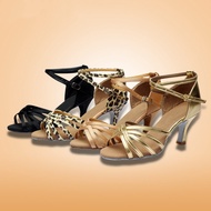 Latin Dance Shoes Adult Ladies Soft Sole High Heel Dance Shoes Adult Mid-heel Latin Dance Shoes Frie