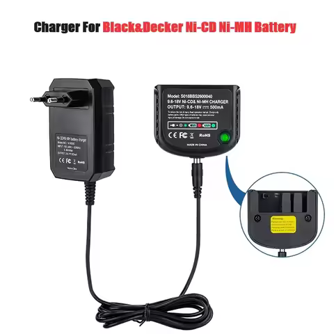 9.6V-18V Battery Charger For Black&Decker Ni-CD Ni-MH Electric Tools Replace For A12 A12-X HPB18 HPB
