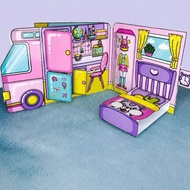 Van camper toy has been laminated