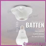 E27 Batten Lamp Holder E27 Cap Bulb Wall Mount Lamp Flower Shape Pemegang Mentol Lampu Mentol Holder