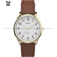 TIMEX TW2T72300 Women's Modern Easy Reader 32mm Leather Strap White Brown *Original