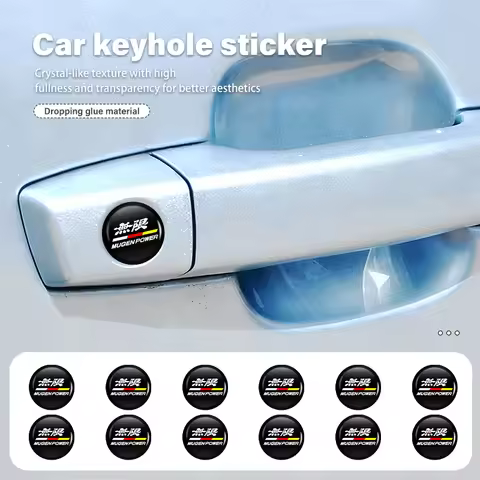 Car Logo Door Lock Eye Sticker Protector Against Dirt Sticker For Honda Mugen Vezel Accord Fit City 