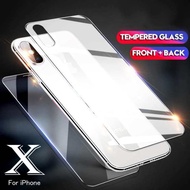 หน้าและหลังแก้วป้องกันสำหรับ Iphone X XS XS Max XR แก้วปกป้องหน้าจอสำหรับ6 7 8 6Plus 7Plus 8Plus SE 2020 11Pro 11Promax 12mini 13mini 12Pro 13Pro 12 13 Pro Max กระจกเทมเปอร์ฟิล์ม