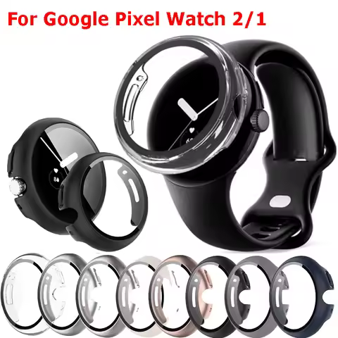 Tempered Glass+Cover For Google Pixel Watch 2/1 PC Protective Case Full All-Around Bumper Screen Pro