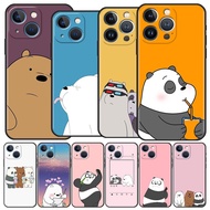 Funda Case For iPhone 14 11 13 7 12 Pro 7 XR XS Max 8 Plus 6 14Pro 13Mini Black Phone Coque We Bare Bears U4U5 YLCT