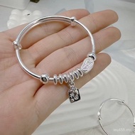 Middle Child Children Bracelet Sterling Silver Lucky Cat 999.9 Bracelet Solid Children Pure Silver B