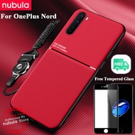 NUBULA For OnePlus Nord (6.44)inch Casing Free Tempered Glass Silky Leather Feeling hp OnePlus Nord 