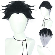 Misscoo Kimetsu no Yaiba Stone Pillar Gyomei Himejima Cosplay Wig Short Heat Resistant Synthetic Hai