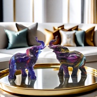 Colorful Elephant Display/ Miniature Elephant Long Decoration Resin Living Room Decoration -/pc Pric