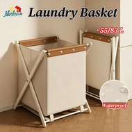 【SG】Foldable Laundry Basket 55L/85L Oxford Fabric Carbon Steel X-Frame Large Capacity Dirty Clothes 