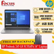 HP Probook 245 G8 5C5X6PA 14'' Laptop ( Ryzen 5 5500U, 4GB, 512GB SSD, ATI, W11 )