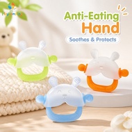 Baby Teether Glove Silicone Anti Hand Eating Textured Gum Massage Soft Grip Training Toy