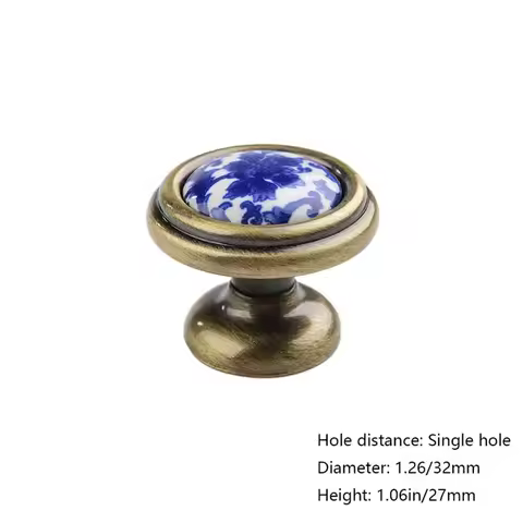 76mm/96mm/128mm 1Pcs Fashion Furniture Creative Blue And White Drawer Knobs Dresser Cabinet Handles 