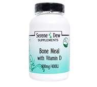[USA]_Bone Meal With Vitamin D 900mg/400IU 200 Capsules Gluten FREE 100% Natural. Serene Dew Supplem