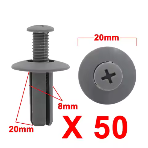 X Autohaux 20Pcs 30pcs 40Pcs 50Pcs 100Pcs Black Gray Plastic Splash Guard Fastener Rivet Clips 8Mm X