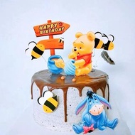 Winnie the Pooh Happy Birthday topper set 小熊維尼 插牌蛋糕裝飾 小熊維尼 蛋糕Winnie the Pooh 蛋糕跳跳虎豬仔 蛋糕Cake topper d