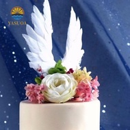 LARGLO Party Decor Ornaments Creative Cake Decorations Angel Feather Wings Feather Wings